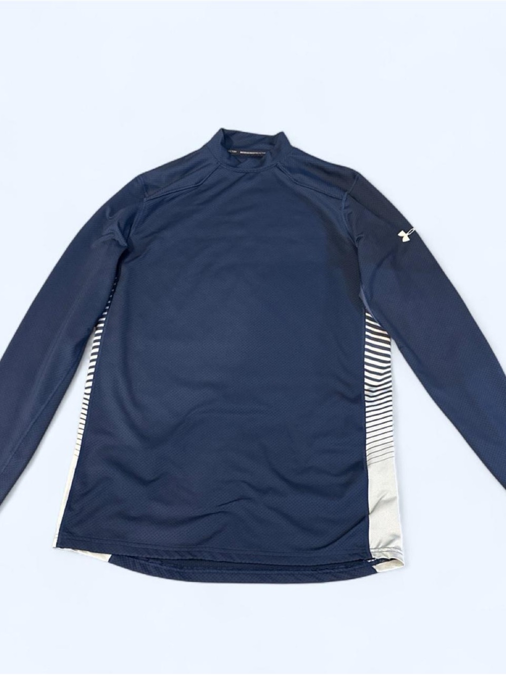 Under Armour Men's Navy Long-Sleeve Rash Guard with grey Side Panels